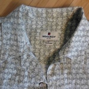 woolrich  handsome ss beige gray sqs cotton shirt